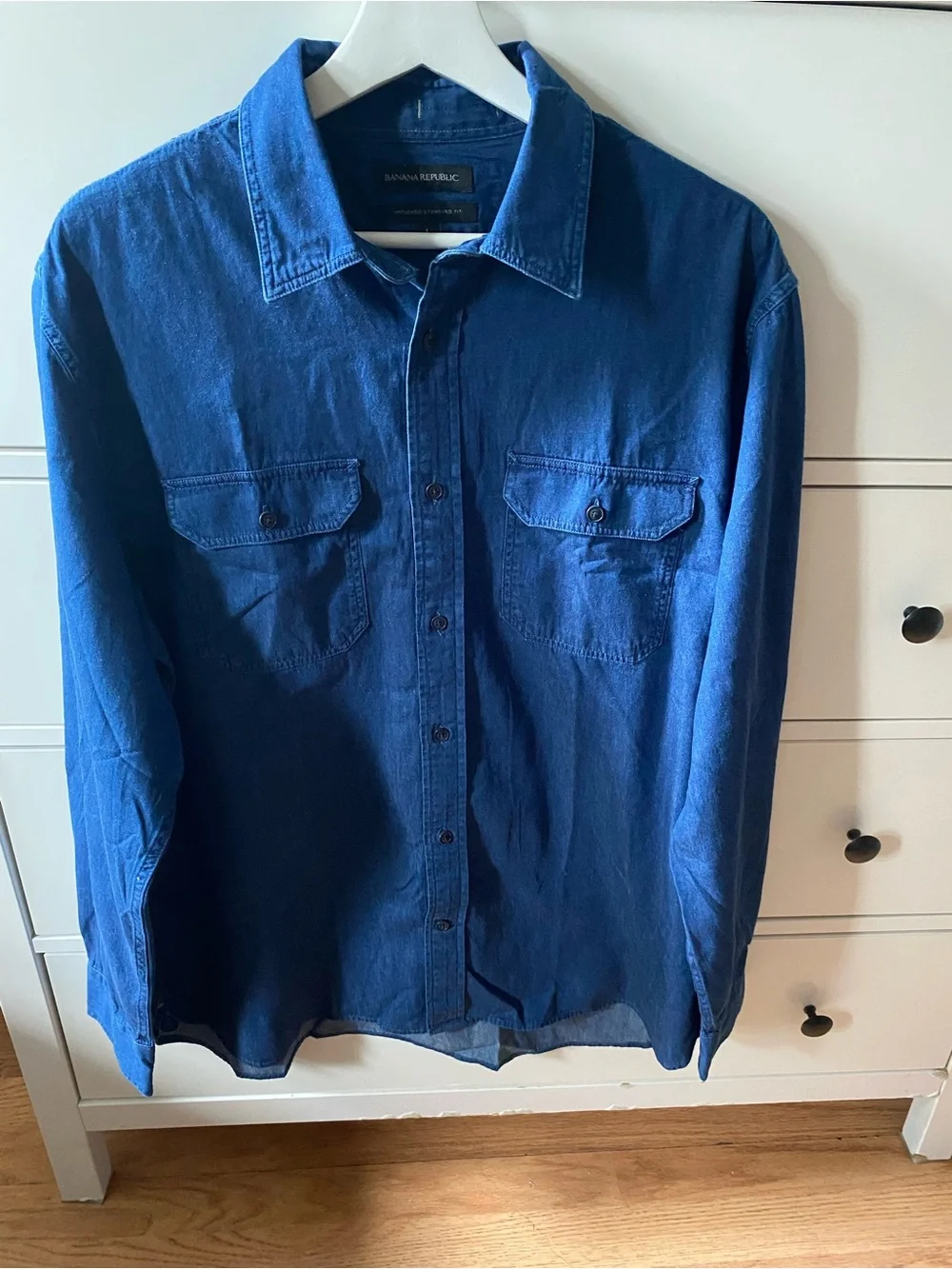 Banana Republic Men's Deep Blue Button-Down Shirt
